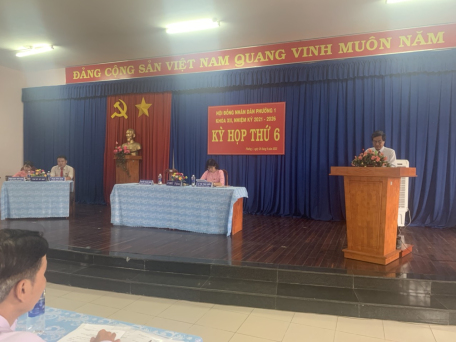 Hội đồng nhân dân Phường 1, thành phố Tây Ninh tổ chức kỳ họp thứ 6 (kỳ họp thường lệ) khóa XII, nhiệm kỳ 2021-2026
