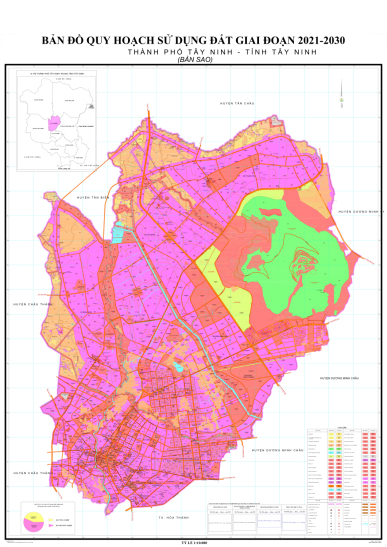 Bản đồ quy hoạch sử dụng đất thành phố Tây Ninh đến năm 2030.