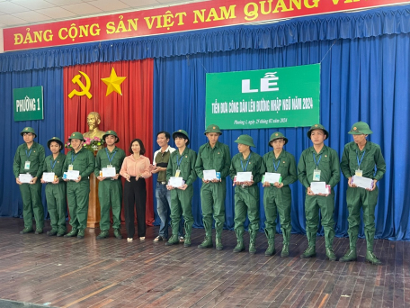 Phường 1, thành phố Tây Ninh tổ chức Lễ tiển đưa công dân nhập ngũ năm 2024